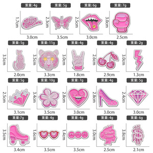 Phim Hoạt Hình Dễ Thương Cổ Cá Nhân Cô Gái Màu Hồng Loạt Mềm Men Trâm Pin - Product Image 6