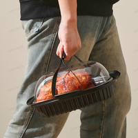 Boîte d'emballage jetable pour poulet rôti de supermarché, récipient frais micro-ondable