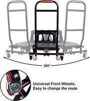 Chariot pliable Portable à un bouton, chariot convertible à plat, conception à double usage pour le transport