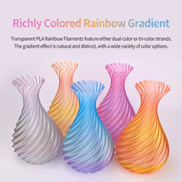 Filament d'imprimante 3D ESUN PLA 1,75 mm 1 kg Transparent/Translucide Arc-en-ciel Impression FDM Température 210-240 Compatible Bamboo Lab 14 Couleurs