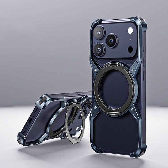 Hot Selling Customizable 3D Aluminum Sublimation Phone Case Blank for I Phone 13 14 15 16 17 Pro Max with Rotating Kickstand