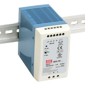 Fuente de Alimentación Mean Well MDR-100 12V 8.3A para Riel DIN, 100W, Salida Única, Enfriamiento Natural, 100-240VAC 50/60Hz - Product Image 1
