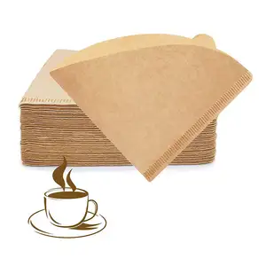 Custom V-Type Coffee Filter Paper High Quality Conical Disposable Wood Pulp Coffee Filter Papers For Restaurant Home