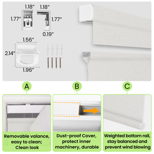 Cortinas romanas <span class=keywords><strong>de</strong></span> arriba hacia abajo <span class=keywords><strong>para</strong></span> <span class=keywords><strong>ventanas</strong></span>, persianas romanas inalámbricas opacas, oscurecimiento <span class=keywords><strong>de</strong></span> habitación con aislamiento térmico <span class=keywords><strong>para</strong></span> el hogar y la sala <span class=keywords><strong>de</strong></span> estar - Product Image 5