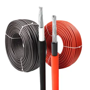 TUV H1Z2Z2-K DC Solar PV Cable Wire 4mm2 6mm2 10mm2 16mm2 Red Black XLPO Insulation PV1-F Photovoltaic Solar Cable