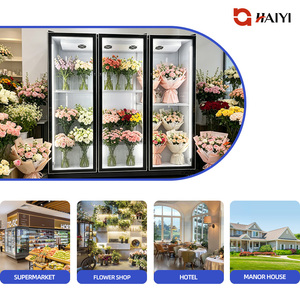 Refrigerador Exhibidor para Floristería, 3 <span class=keywords><strong>Puertas</strong></span> de Vidrio, Refrigerador Vertical para Flores Frescas, Vitrina para Supermercado - Product Image 4