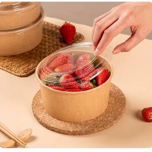 Tazón de Papel Kraft Comercial Biodegradable Desechable, Contenedor de Alimentos <span class=keywords><strong>para</strong></span> Llevar, Tazón <span class=keywords><strong>para</strong></span> Ensalada de 34 oz, Diámetro de 165 mm con Tapa, Vajilla - Product Image 5