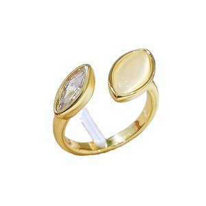 Anello Aperto a Forma di Rombo con Dettagli Scintillanti, Design Creativo, Accessori di Moda per Donne - Product Image 1