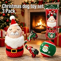Jouet en peluche doux et couineur sur le thème de Noël, personnalisé, écologique et mignon, avec balle en corde, pour chiens et chats