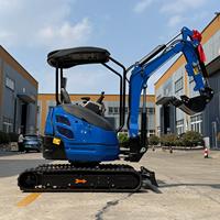 Mini-excavatrice compacte EPA Euro 5 de 2 tonnes avec moteur Kubota, cabine fermée et pince à griffes pour jardin, à vendre