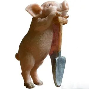 Animaux de ferme de cochon en résine Z11597A, Sculpture de jardin, ornement d'extérieur de cochon, Statue de cochon en résine de taille de vie