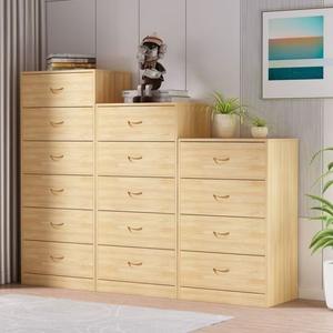 Cómoda de Madera Maciza para Dormitorio y Sala de Estar, Mueble de Almacenamiento de Madera con Cuatro, Cinco o Seis Cajones, Zapatero - Product Image 1