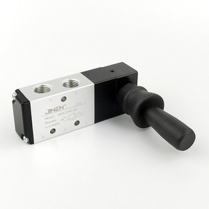 วาล์วควบคุมแบบแมนนวล Jinen 4Ha230C-08 ขนาด 1/4 นิ้ว ทำจากอลูมิเนียมอัลลอย สำหรับอากาศและแก๊ส 3 ตำแหน่ง 5 ทาง แบบกดมือ ชนิดปิดกลาง - Product Image 3