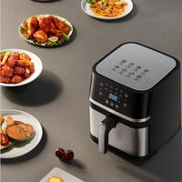 Friteuse à air à écran tactile intelligente haute capacité Appareil de cuisson OEM en acier inoxydable sans huile et de qualité faible en gras pour des repas sains