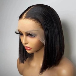Nouvelle Perruque Courte Droite Bob pour Femmes Européennes et Américaines, Raie au Milieu, Noire, Faite à la Machine, pour Changer de <span class=keywords><strong>Coiffure</strong></span> - Vente en Gros Usine - Product Image 2