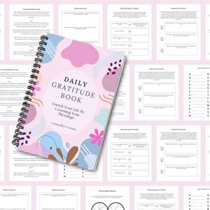 Cahier d'exercices complet sur la gratitude pour la réflexion quotidienne, les outils de planification de croissance personnelle, la pleine conscience et la positivité - Product Image 3
