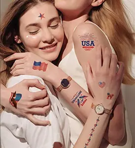 USA Independence Day 4th of July, waterproof disposable Sticker, different designs, for face and body
