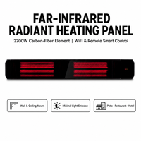 JHheatsup Nouveau Design Panneau Chauffant Métallique à Infrarouge IR avec Contrôle par Application Tuya, Chauffage d'Extérieur 2200W pour 110 pieds carrés avec Télécommande