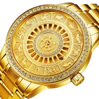 Hannah martin — montre d'affaires pour hommes, luxe, diamant, chinois, 12 cadran zodiaque, mécanique et automatique, collection 2020