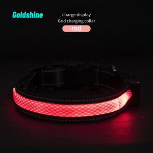 USB 충전식 조정 가능한 나일론 애완견 목걸이 분실 방지 <span class=keywords><strong>LED</strong></span> 글로우 야간 안전 기능 애완견용 프로모션 팔찌 - Product Image 1