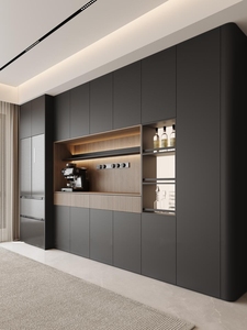 Aparador Vertical <span class=keywords><strong>Alto</strong></span> con Estantes Ajustables para Comedor de Casa Dúplex, Mueble de Almacenamiento para Electrodomésticos Pequeños - Product Image 1