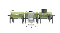 Station de travail à deux moteurs pour 2 personnes Bureau debout en chêne Bureau d'ordinateur automatique Station de travail