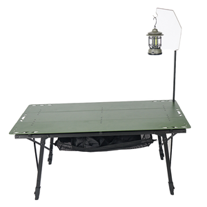 Mesa Plegable de Aluminio para Exteriores, Rectangular, Portátil, para Camping, Picnic, Té, con Malla de Almacenamiento y Gancho para Linterna - Product Image 1