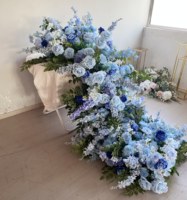 Witte Cascade Kunstbloemenarrangement Bruiloft Achtergrond Zijden Rozen Orchideeën Bloemrij voor Bruiloft Haarddecoratie