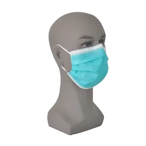 Máscara azul 3 camadas de proteção para fornecedor médico máscaras dentais máscara facial descartável