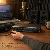 Interface audio USB UMC404HD 24 bits 192 kHz, carte son professionnelle avec préamplis micro pour studio, guitare, enregistrement téléphonique