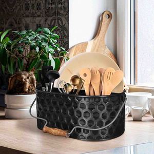 Caddy avec porte-couverts à quatre compartiments Caddy métallique conçu durable pour les fêtes serveur d'ustensiles de ferme meilleur vendeur - Product Image 3