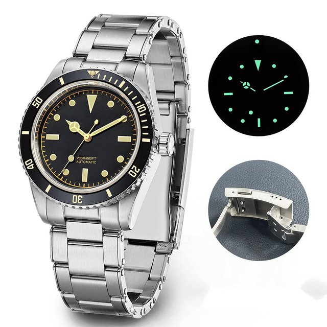 Men Watch Diver Vintage Automatic Business Wristwatches Mechanical Sapphire Retro Clock Modern Urban Automatic Mechanical Watch