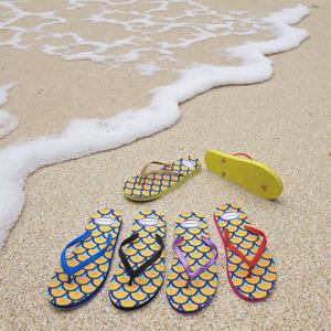 Tongs unisexe à imprimé écailles de poisson, sandales de plage à bride marine, antidérapantes, en caoutchouc PE souple, claquettes d'été - Product Image 2