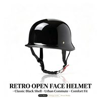 Casque de moto vintage Cyberpunk, demi-casque, avec lunettes détachables, en plastique ABS léger, design ouvert, pour motards cruiser