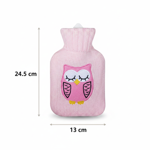 <span class=keywords><strong>Bouillotte</strong></span> Premium avec Housse Amovible en Peluche Douce, Motif Cœur, Hibou, Fleur – Chauffe-Mains et Coussin <span class=keywords><strong>pour</strong></span> Soulager la Douleur en Hiver - Product Image 3