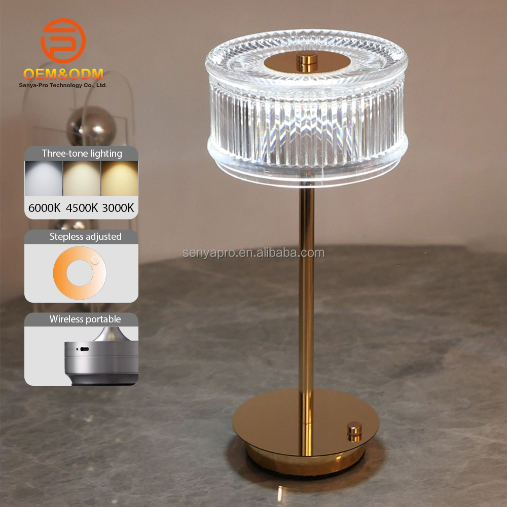 2025 OEM Senya-Pro Crystal LED Flexible DC Solar AC Power B22 Bulb Base Bedroom Night Light Table Lamp