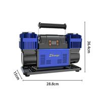 300L/MIN Heavy Duty Plastic Air Compressor Tire Inflator Dual Cylinder 12V DC Fast Pump Portable 4x4 Trucks Off-Road Vehicles