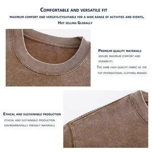 Camiseta Retro Personalizada <span class=keywords><strong>de</strong></span> Fútbol <span class=keywords><strong>Americano</strong></span>, Estilo Holgado, Camiseta Corta <span class=keywords><strong>de</strong></span> Algodón Vintage con Lavado Ácido para Hombre - Product Image 4