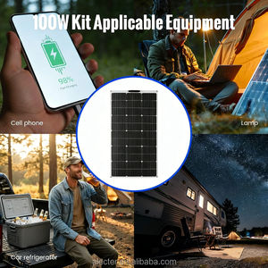 Panel Solar Flexible Ultraligero de 100W, Monocristalino, Ultrafino, 4.19lbs, IP67 Impermeable, Negro, para RV, Barco, Techo, Balcón - Product Image 5