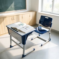 Chaise de bureau scolaire de style moderne et simple, couleur neutre, adaptée à l'étude à domicile et en classe, matériau durable
