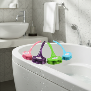 Simple Style Multifunction Handheld Cleaning Tool Plastic Oval Bathtub and Sink Scrub <b>Brush</b> for <b>Smooth</b> Surfaces - Product Image 3