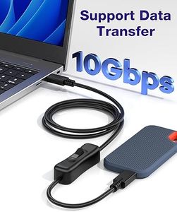 Câble USB C court avec interrupteur marche/arrêt 10 Gbps [1 pied], câble USB 3.1 Type-C vers C avec interrupteur prenant en charge la vidéo/les données/la charge rapide PD 20V/3A - Product Image 4