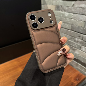 Cho 17 Pro Max của phụ nữ thời trang da 360 đầy đủ cơ thể Trường hợp với chủ thẻ và màu sắc tinh khiết thiết kế - Product Image 2