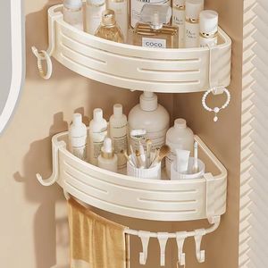 욕실을위한 현대 알루미늄 두꺼운 삼각형 랙 펀칭없는 플라스틱 걸이 스토리지 랙 쉬운 코너 아파트 - Product Image 4