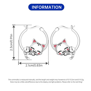 Des boucles d'oreilles simples en forme de chat, parfaites pour la Saint-Valentin, un anniversaire ou un cadeau d'anniversaire pour une fille. - Product Image 2