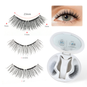 Vente en gros de faux cils magnétiques naturels doux réutilisables à étiquette privée, extensions de cils magnétiques 3D avec applicateur - Product Image 2