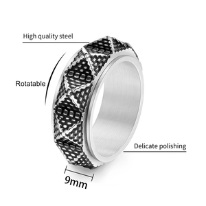 Egyptische Piramide <span class=keywords><strong>Ring</strong></span> Gepersonaliseerde Draaiende Fidget <span class=keywords><strong>Ring</strong></span> Roestvrij Staal Heren Stress Reliëf Sieraden Ringen - Product Image 6