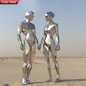 Hiện đại thép không gỉ tác phẩm điêu khắc của một ôm vài bức tượng youfine lãng mạn ngoài trời cảnh quan nghệ thuật sắp đặt trừu tượng - Product Image 4