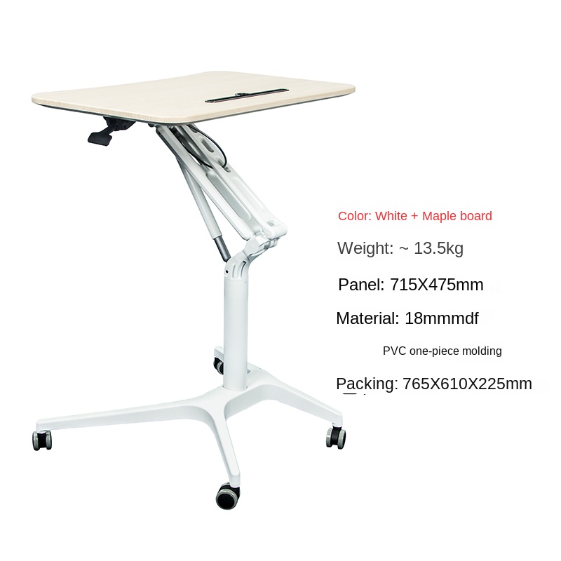 Soporte de mesa blanco + tablero color arce