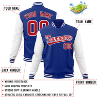 Jaket Varsity Custom Cetak Digital dengan Logo Depan dan Nomor Belakang yang Dipersonalisasi, Kancing Jepret, Ringan, untuk Tim